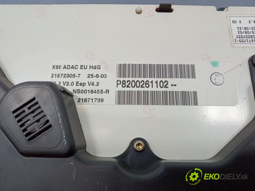 Renault Clio 2003 prístrojovka/ budíky 8200261102