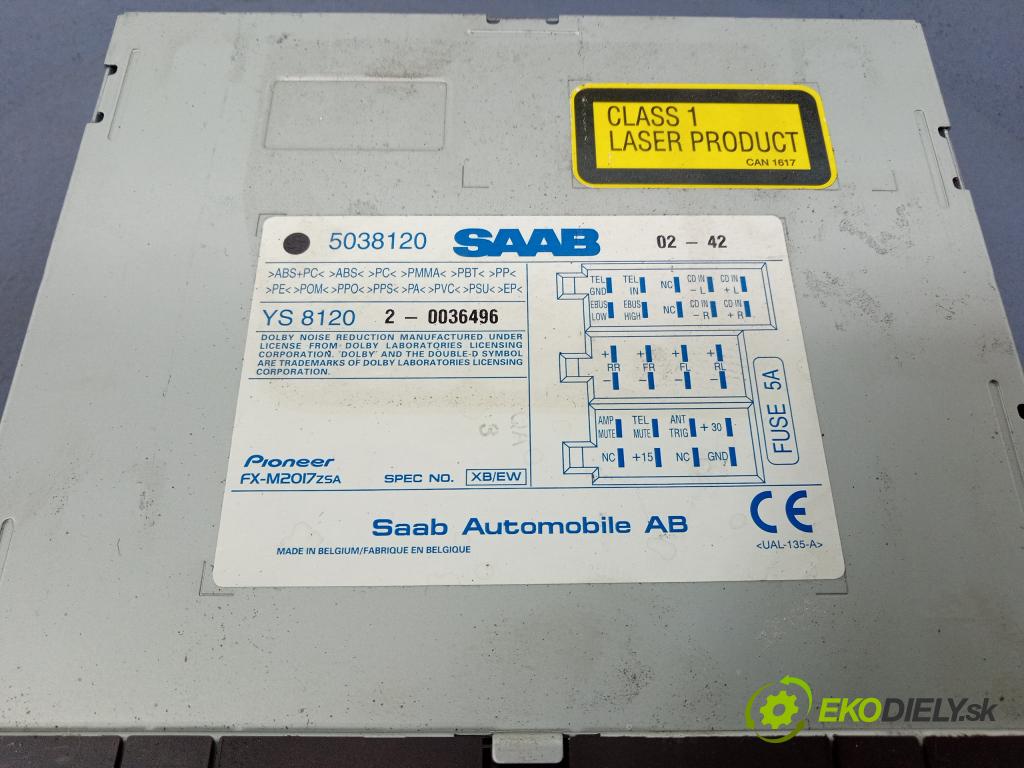 Saab 9-5 2003 Radio I Navigace: 5038120