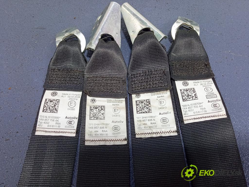 Vw Golf 2009 Pásy Bezpečnost x 1K4857706