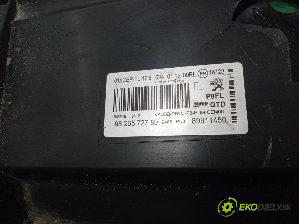 Peugeot 3008 0 Reflektor: Vľavo: 9826572780