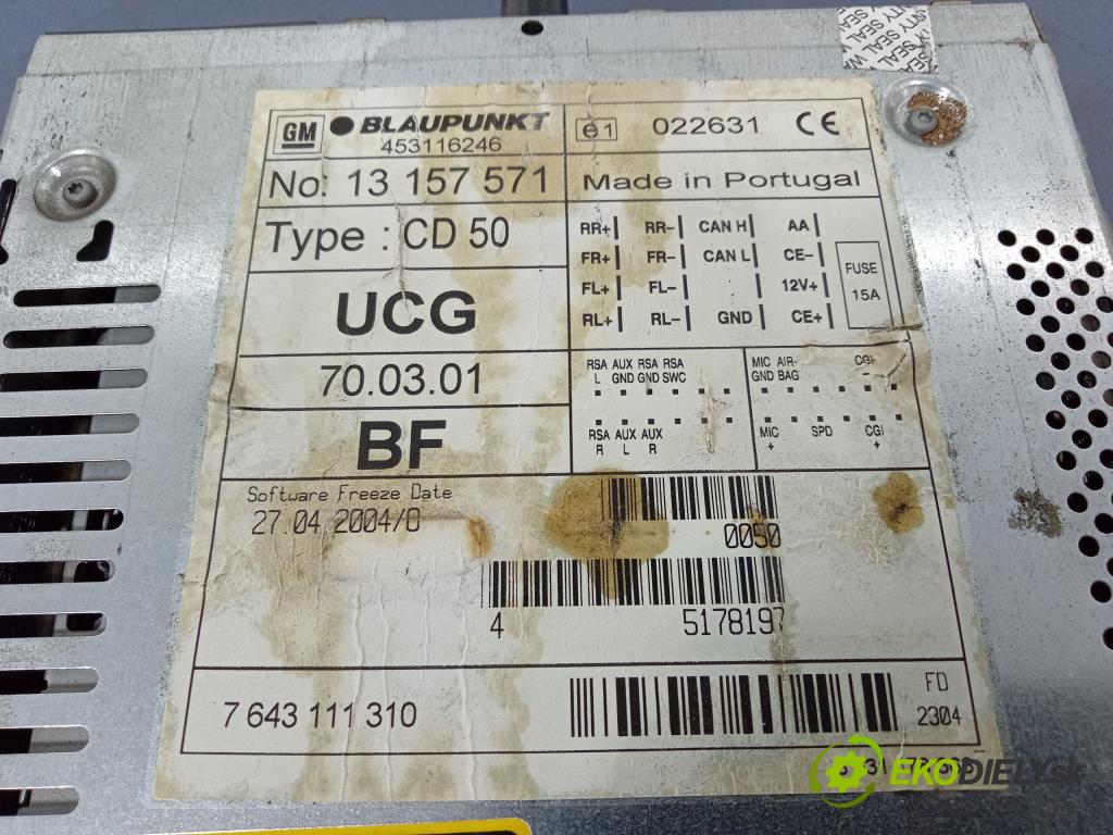 Opel Astra 2004 Radio I Navigácia: 13157571