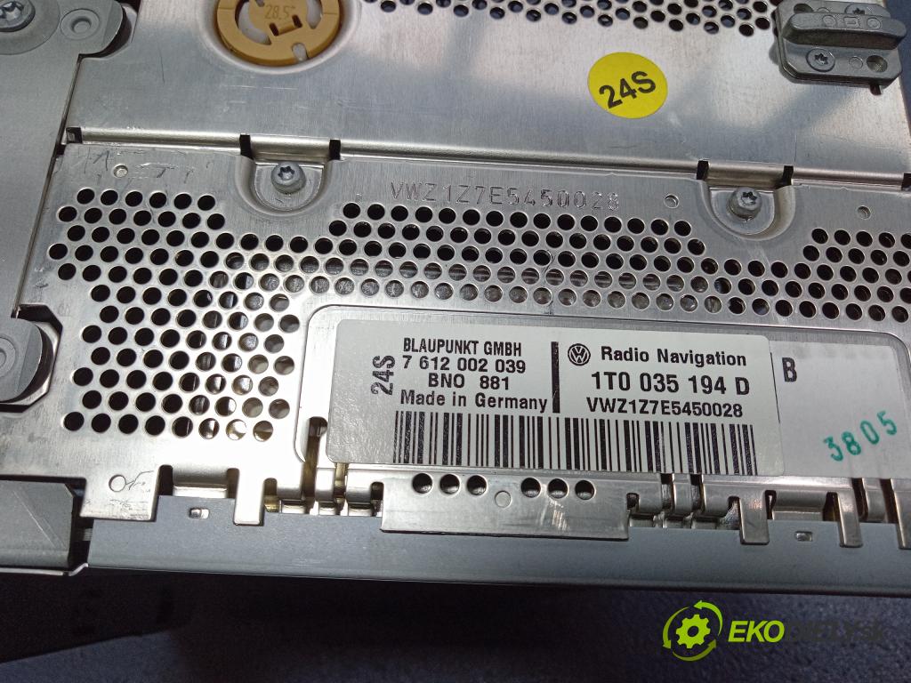 Vw Passat 2005 Radio I Navigácia: 1T0035194D