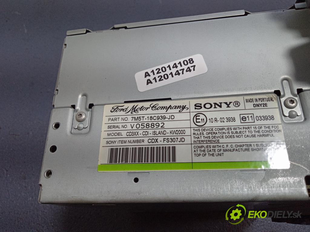 Ford Focus 2007 Radio I Navigácia: VP6M2F-18C821-AE