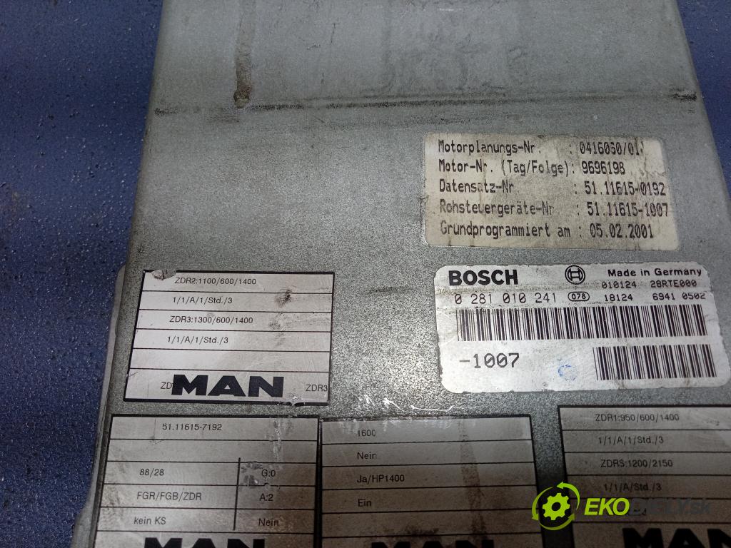 Man F2001 2002 riadiaca jednotka Motor: 0281010241