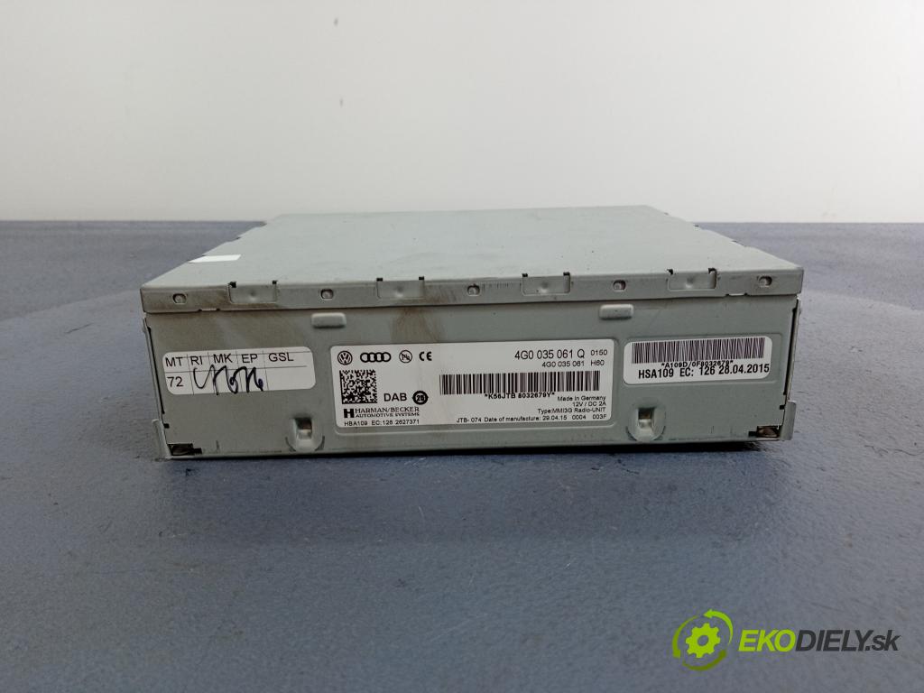 Audi A4 2015 Radio I Navigácia: 4G0035061Q