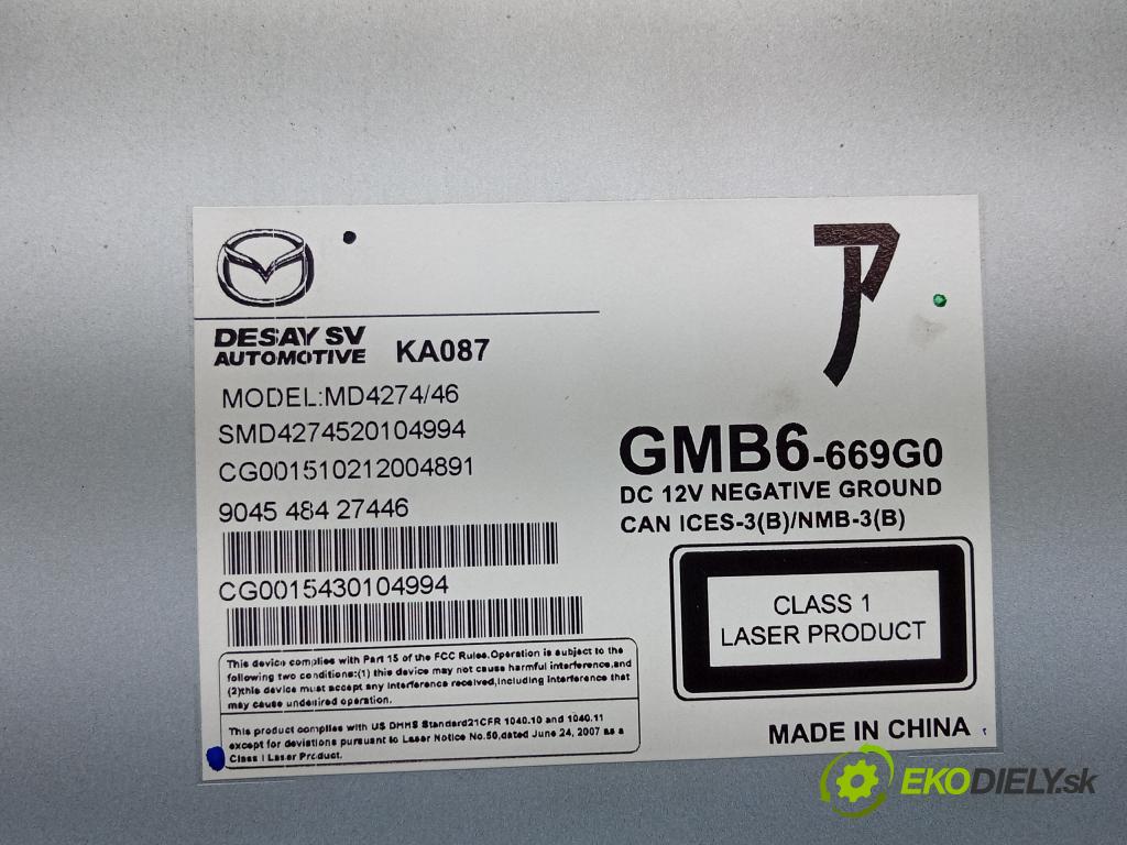 Mazda 6 2016 Radio I Navigácia: GMB6-669G0