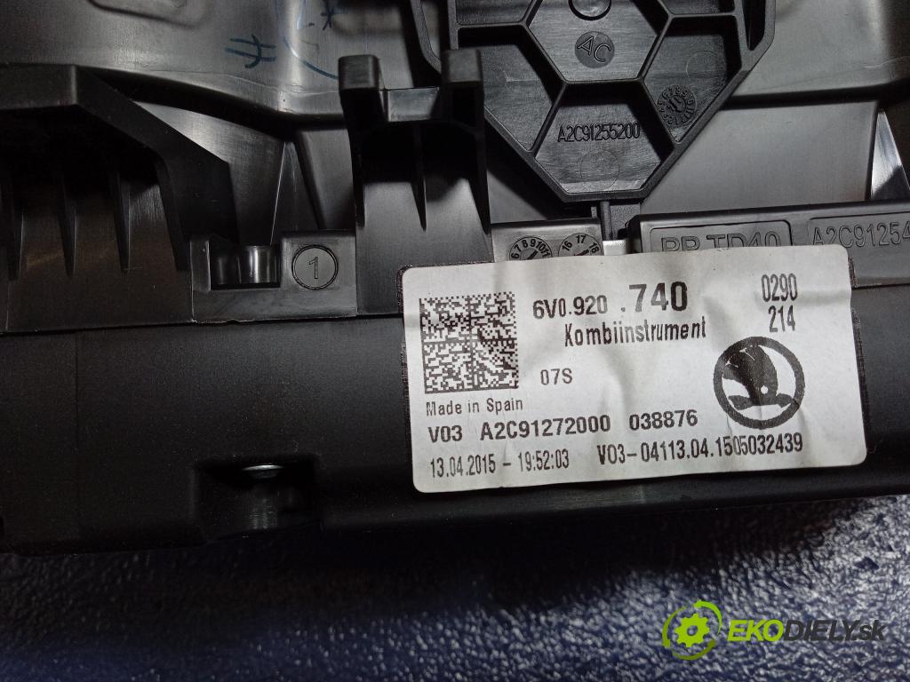 Skoda Fabia 2015 prístrojovka/ budíky 6V0920740
