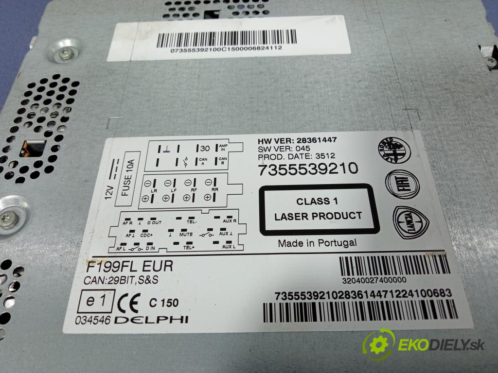 Fiat Punto 2012 Radio I Navigácia: 7355539210