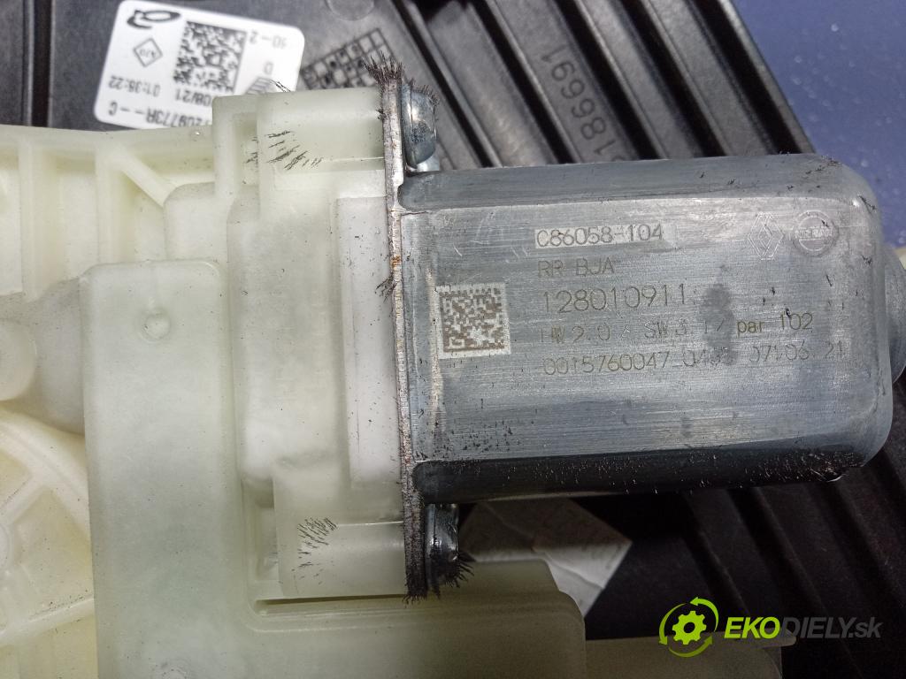 Renault Clio 2021 mechanismus stahování Sklenka: Zad: v pravo: 827209773R