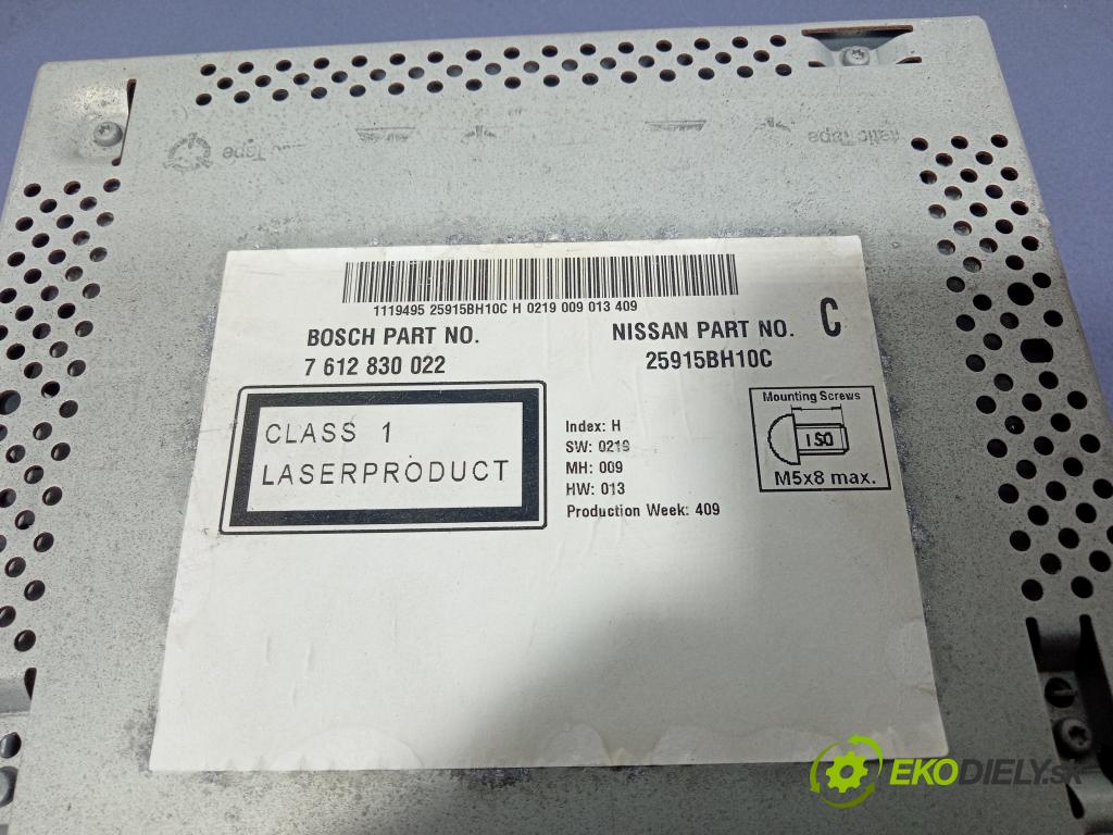 Nissan Qashqai 2009 Radio I Navigácia: 25915BH10C