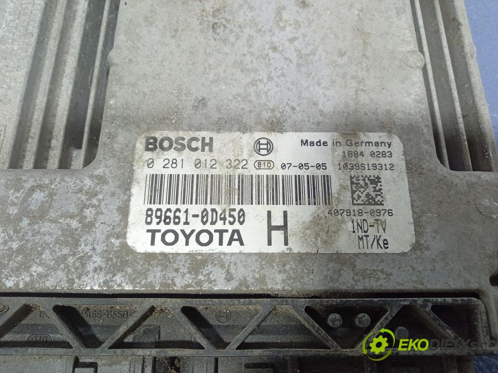 Toyota Yaris 2007 riadiaca jednotka Motor: 89661-0D450