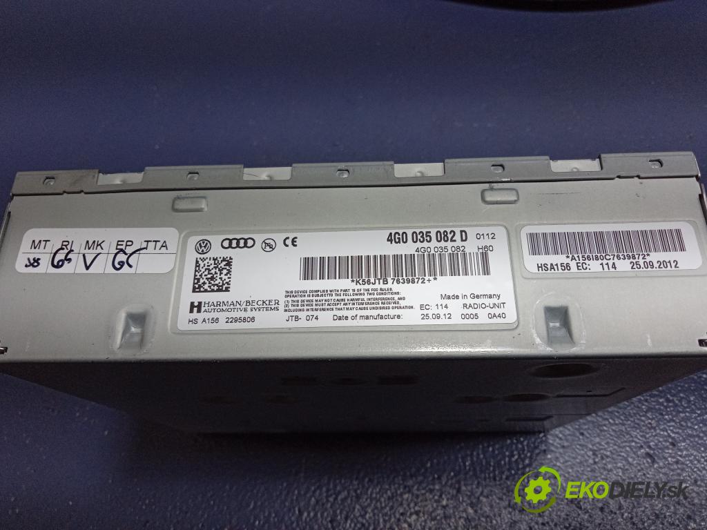 Audi A4 2013 Radio I Navigace: 4G0035082D