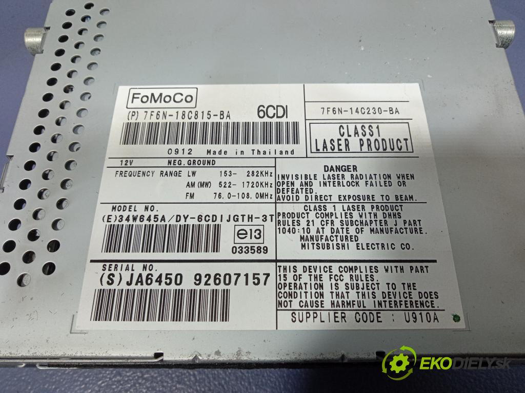 Jaguar Xf 2010 Radio I Navigácia: 7F6N-18C815-BA