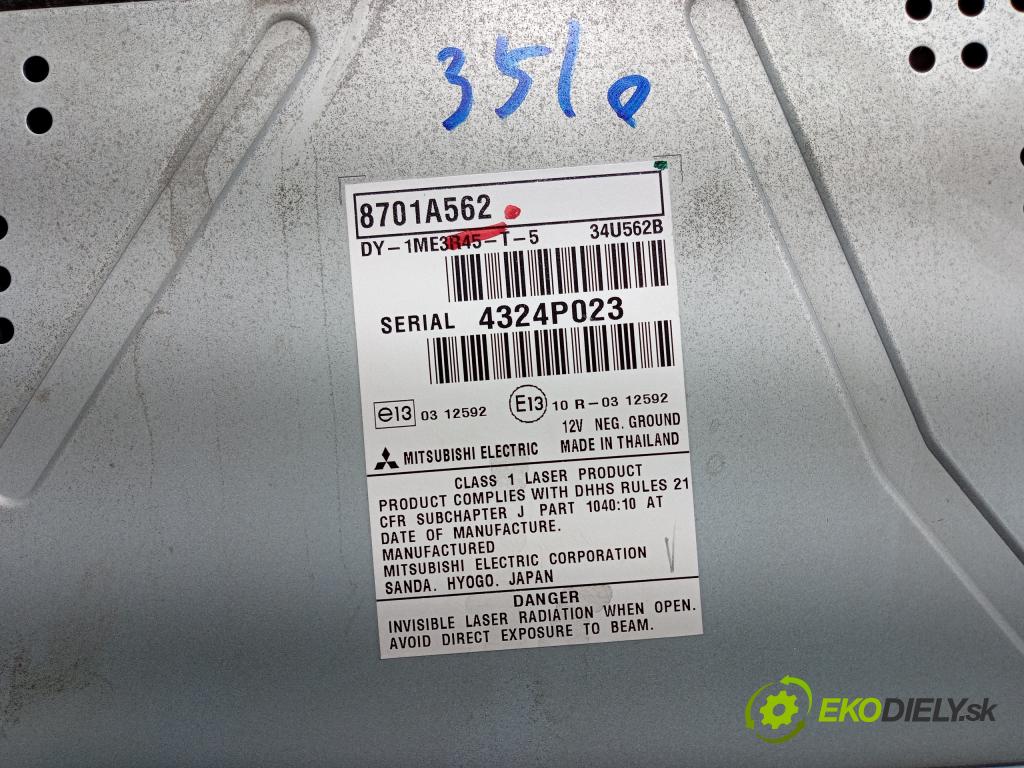 Mitsubishi Asx 2014 Radio I Navigácia: 8701A562