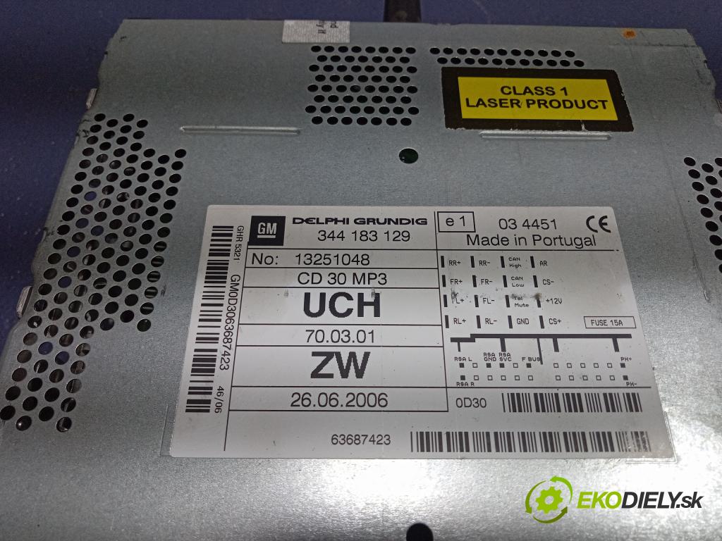 Opel Astra 2005 Radio I Navigácia: 13251048