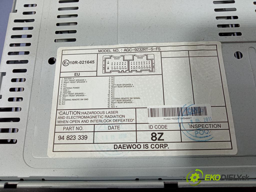 Chevrolet Aveo 2010 Radio I Navigácia: 94823339