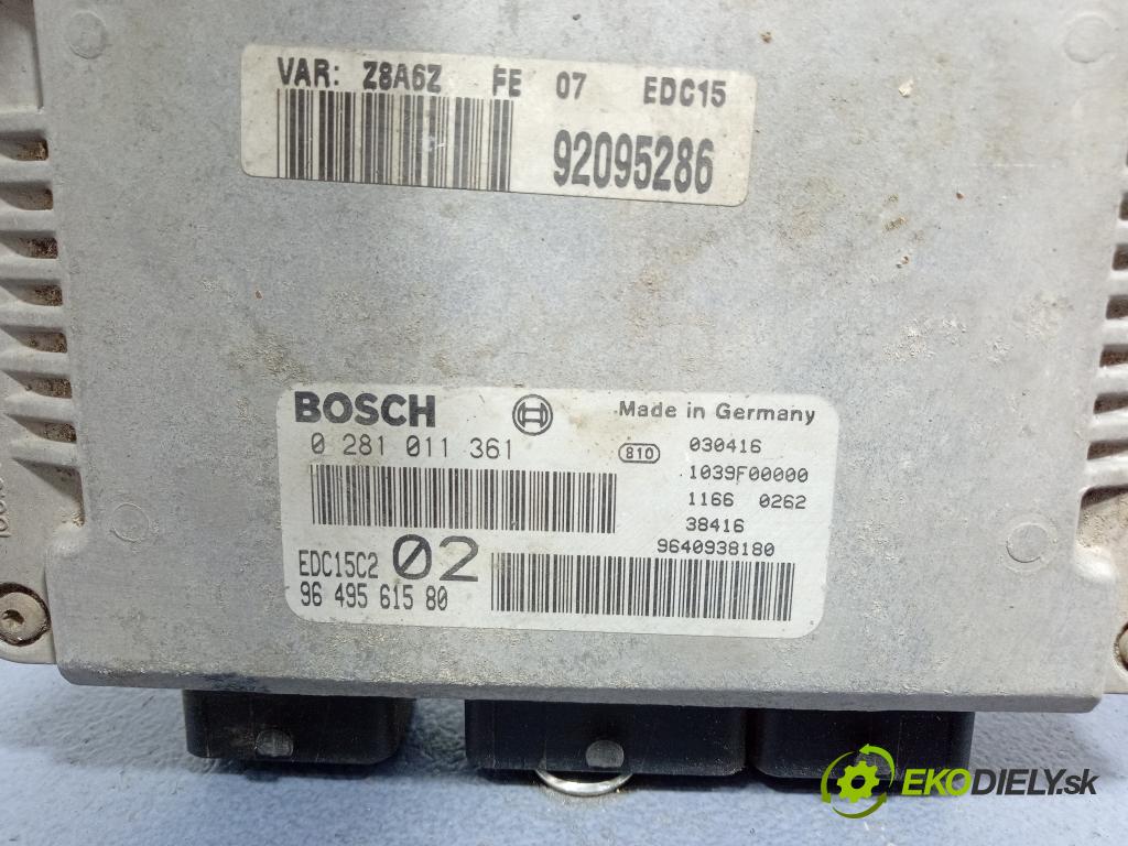 Peugeot 607 2003 riadiaca jednotka Motor: 0281011361