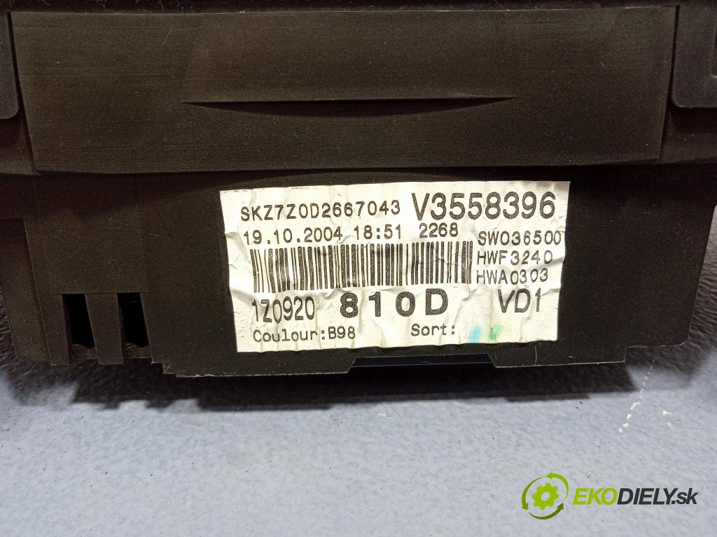 Skoda Octavia 2004 prístrojovka/ budíky 1Z0920810D