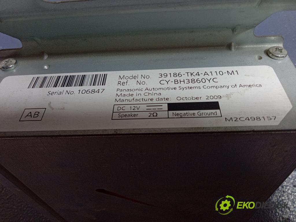 Acura Tl 2009 Zesilovač: Rádio: Navigacia: 39186-TK4-A110