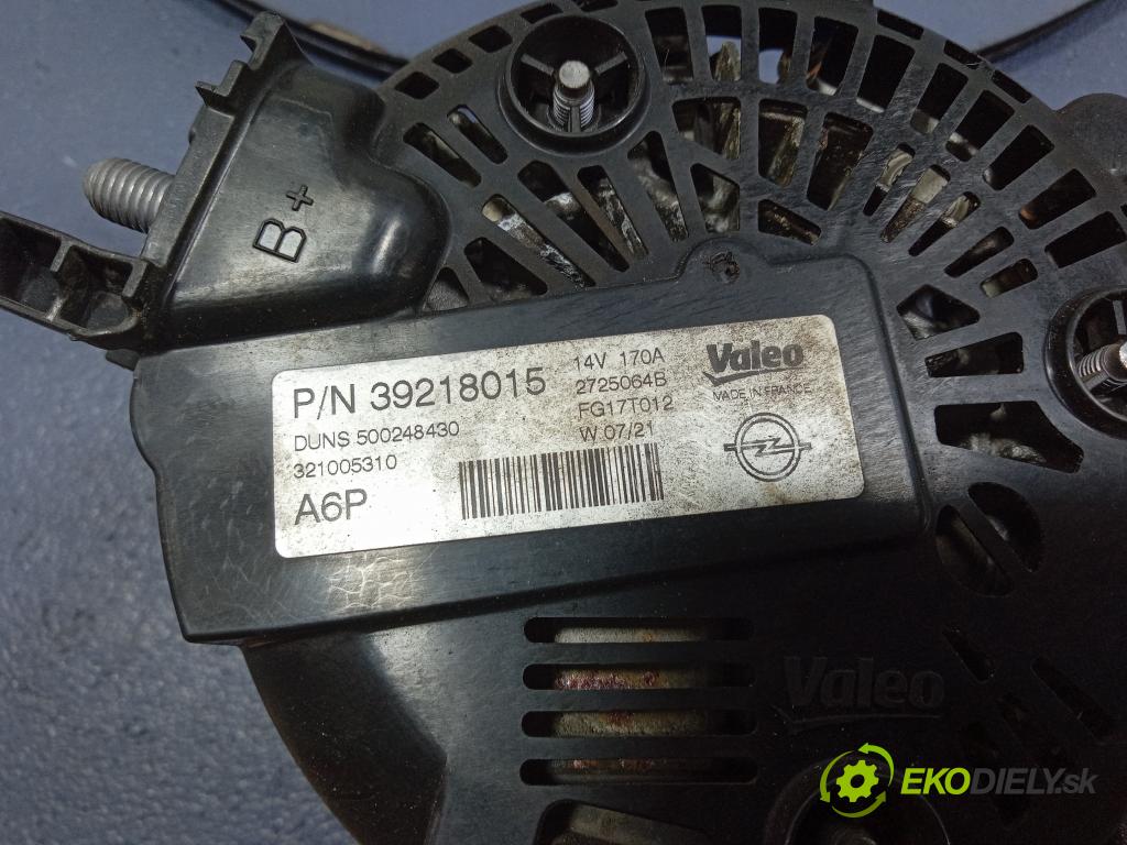 Opel Astra 2021 Alternator 39218015