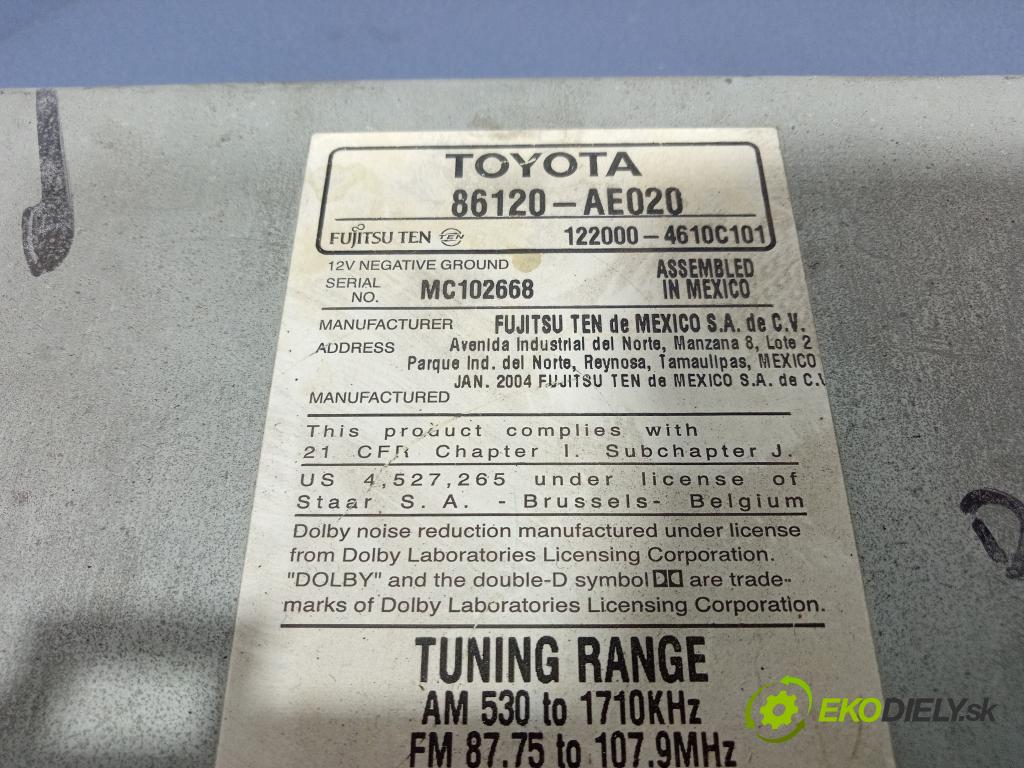 Toyota Sienna 2004 Radio I Navigácia: 86120-AE020