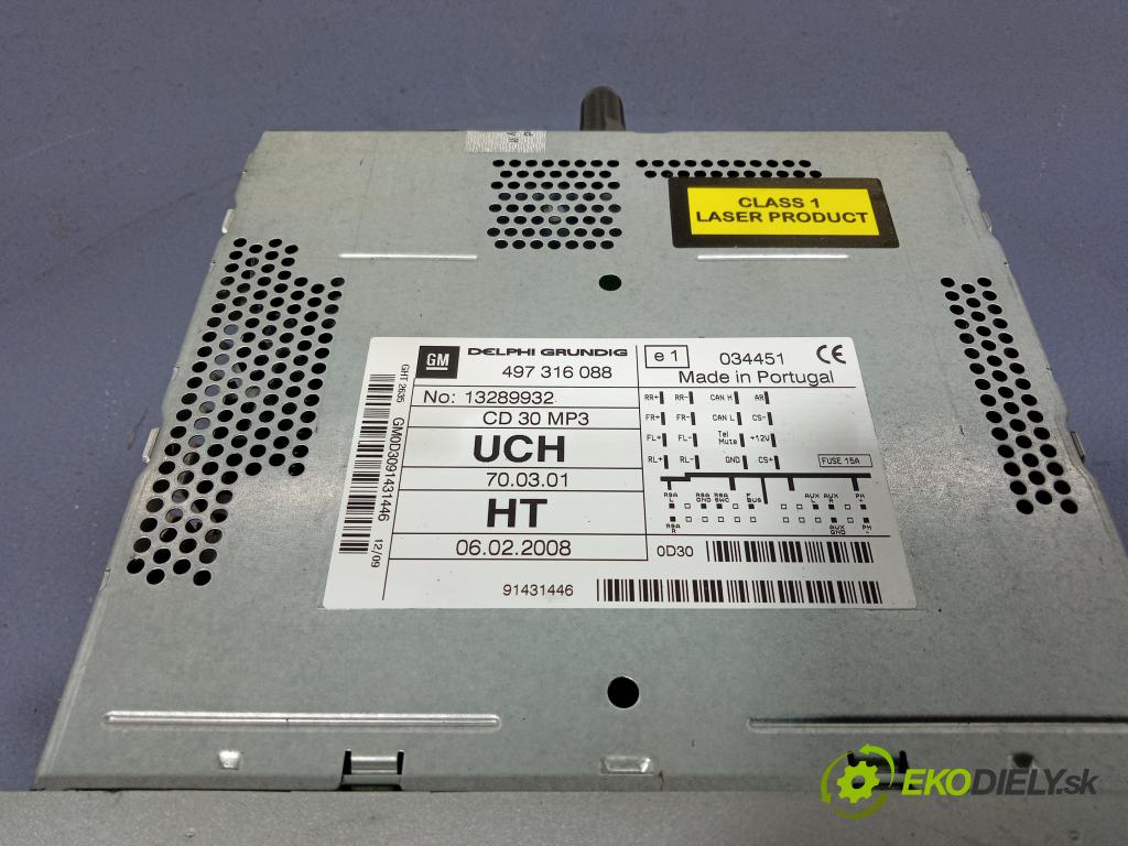 Opel Astra 2009 Radio I Navigace: 497316088