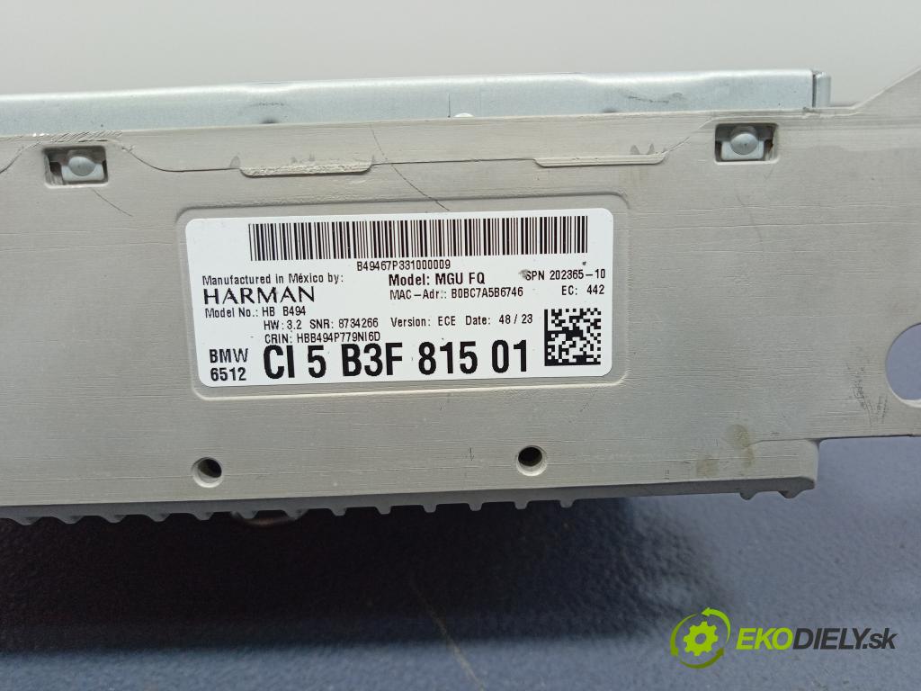 Bmw X3 2023 Radio I Navigácia: 5B3F815
