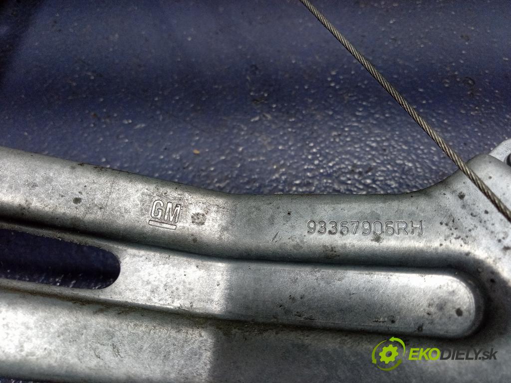 Opel Meriva 2003 mechanismus stahování Sklenka: Zad: v pravo: 93367906RH