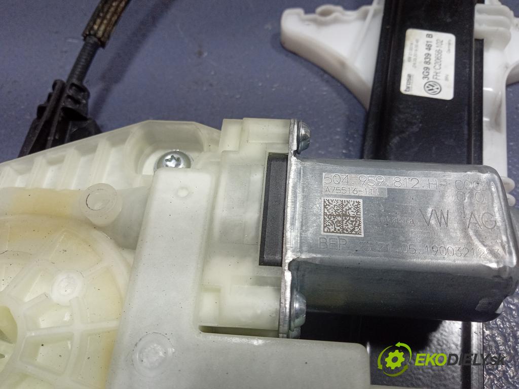 Vw Passat 2019 mechanismus stahování Sklenka: Zad: Levý: 3G9839461B