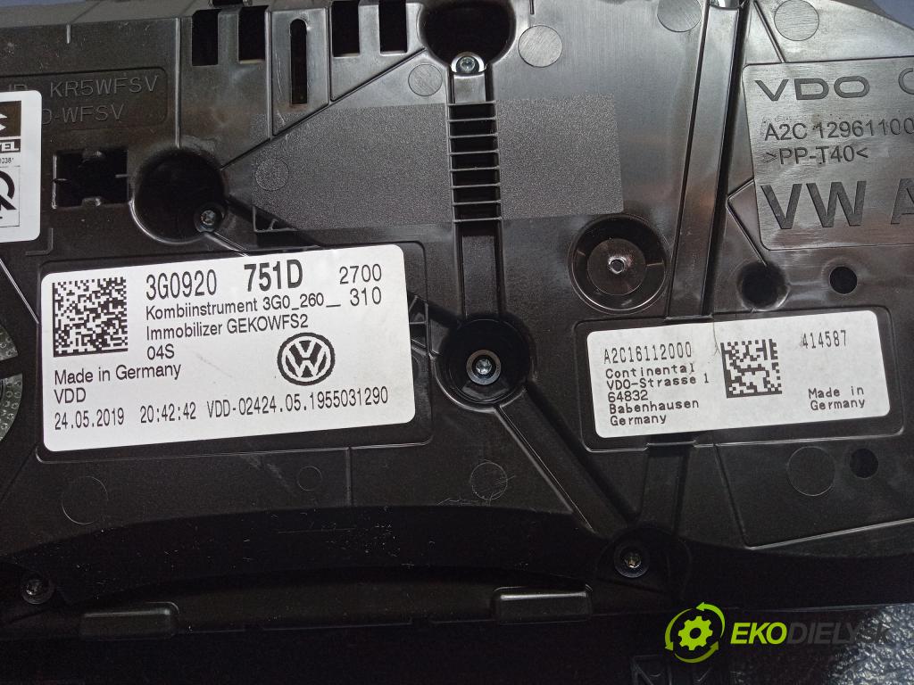 Vw Passat 2019 Přístrojová deska 3G0920751D