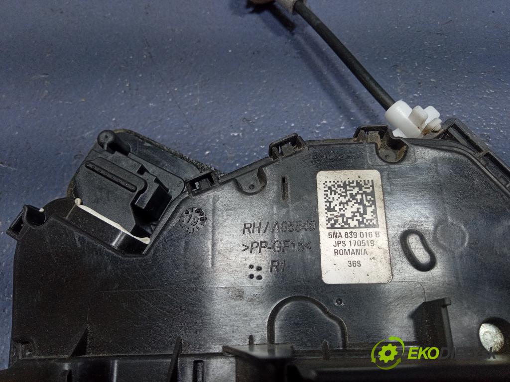 Vw Passat 2019 zámek dveře Zad: v pravo: 5NA839016B