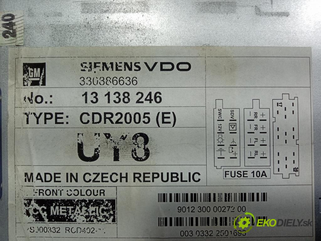 Opel Vectra 2003 Radio I Navigácia: 13138246