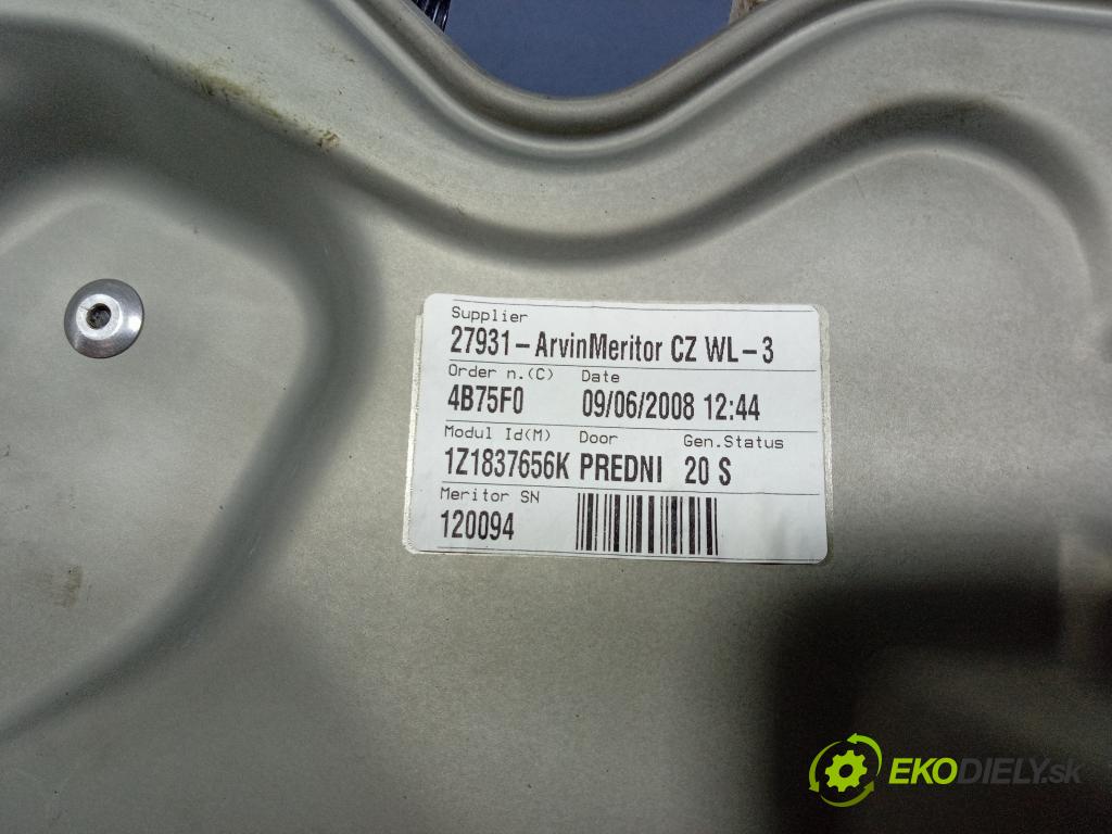 Skoda Octavia 2008 mechanismus stahování Sklenka: před v pravo: 1Z1837656K