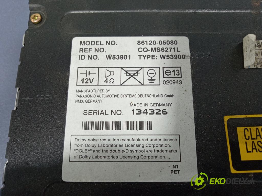 Toyota Avensis 2003 Radio I Navigácia: 86120-05080