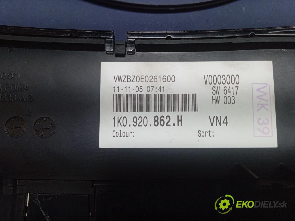 Vw Golf 2006 Přístrojová deska 1K0920862H