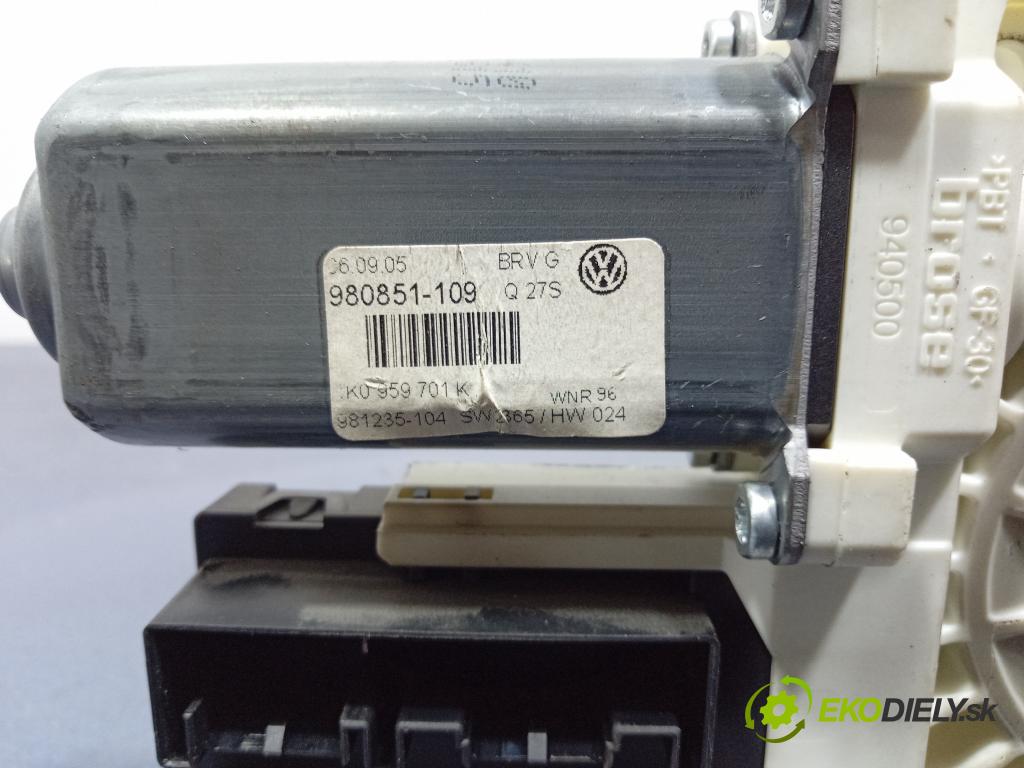 Volkswagen Passat 2005 mechanismus stahování Sklenka: před Levý: 1K0959793G