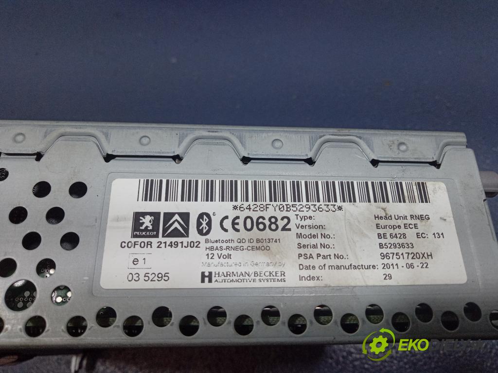 Peugeot 308 2011 Radio I Navigácia: 96751720XH