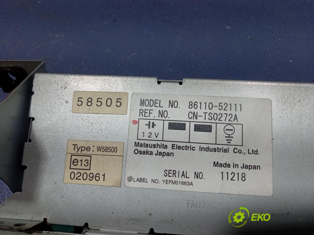 Toyota Yaris 2003 Radio I Navigácia: 86110-52111