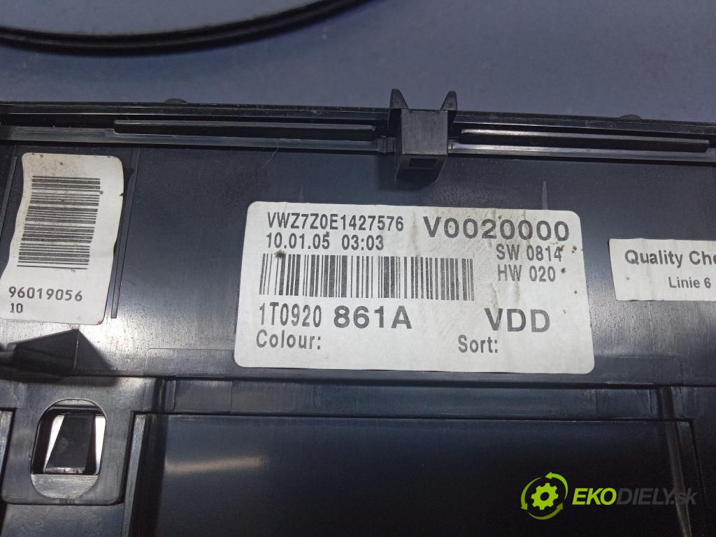 Vw Touran 2005 prístrojovka/ budíky 1T0920861A