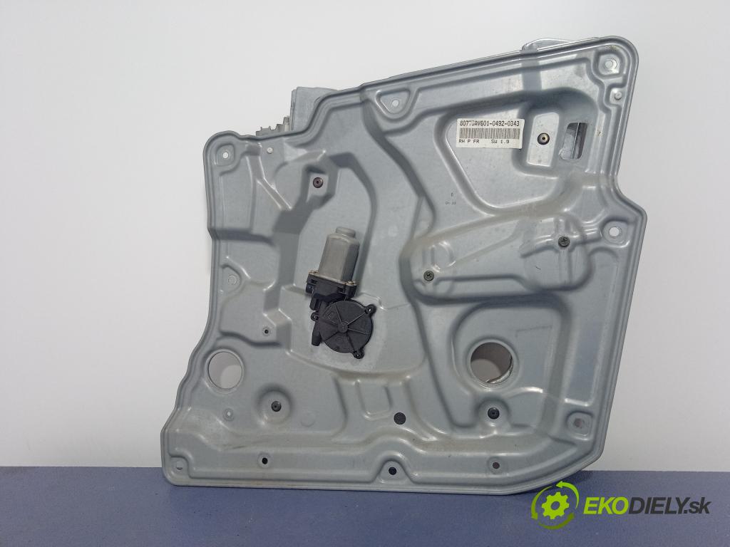 Nissan Primera 2002 mechanismus stahování Sklenka: před v pravo: 80770AV601