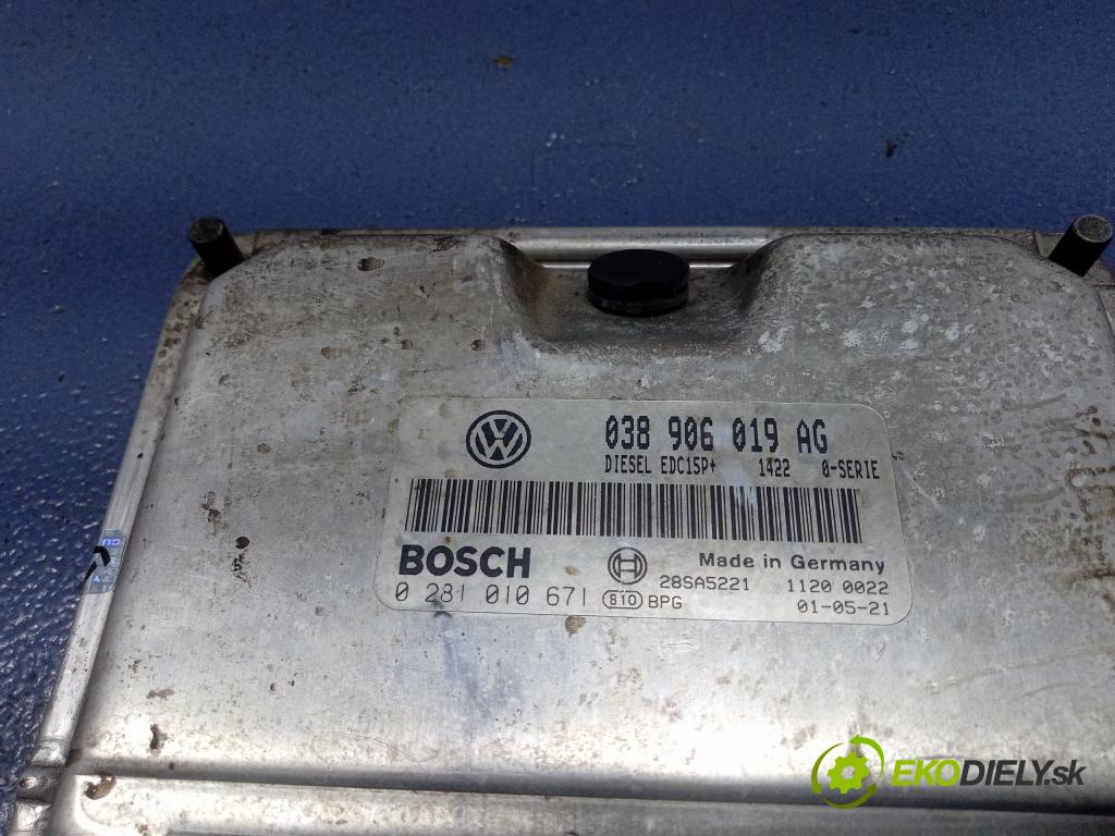 Volkswagen Polo 1.9 tdi 2001 riadiaca jednotka Motor: 038906019AG