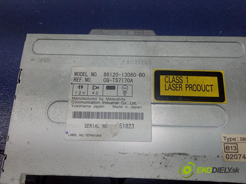 Toyota Corolla verso 2002 Radio I Navigácia: 86120-13060