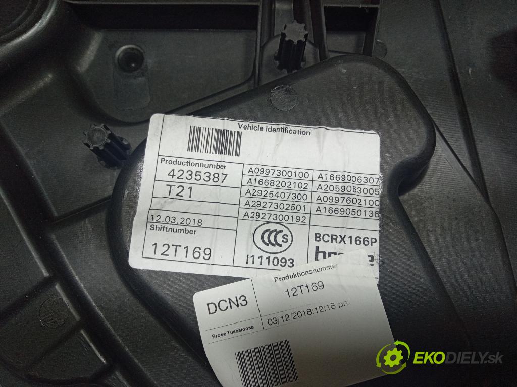 Mercedes Gle 2018 mechanismus stahování Sklenka: Zad: Levý: 01