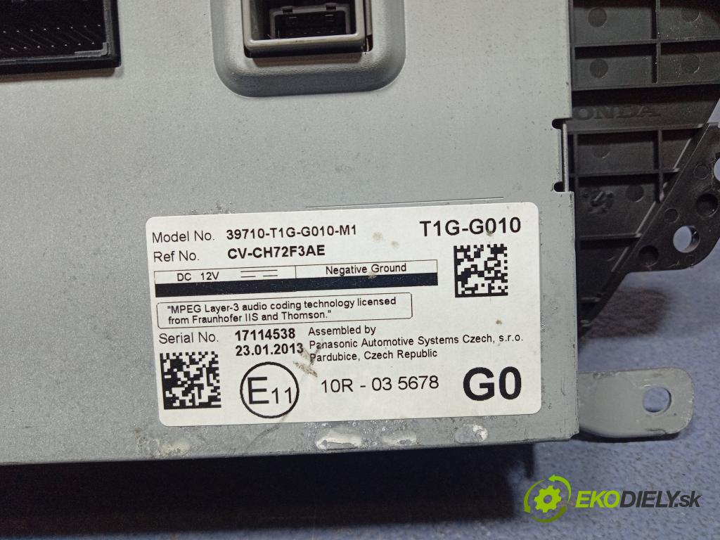 Honda Cr-v 2013 Zobrazit: Rádio: / GPS 39710-T1G-G010