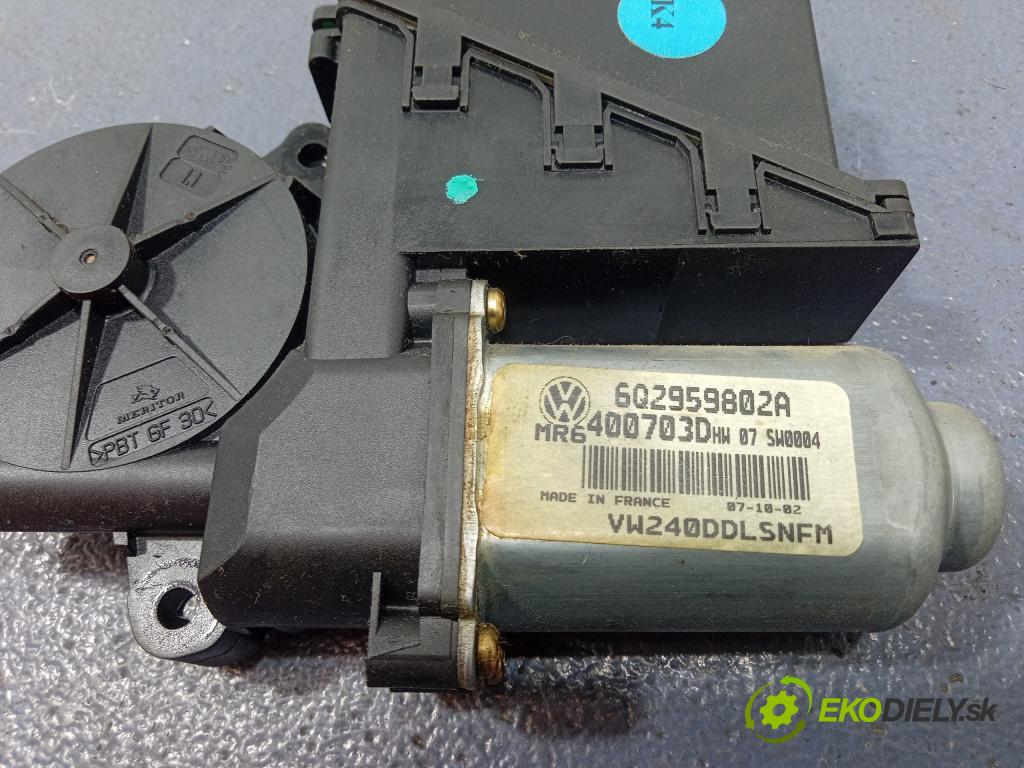 Volkswagen Polo 2002 mechanizmus okna Okná: Predné Vľavo: 6Q2959802A