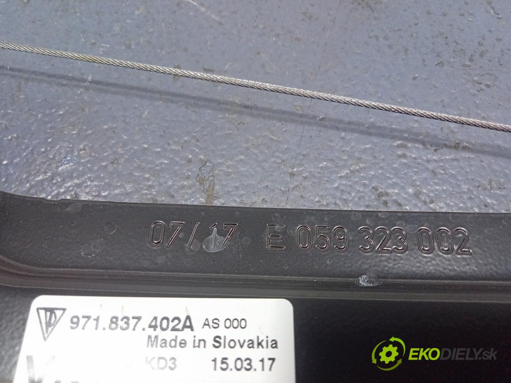 Porsche Panamera 2017 mechanismus stahování Sklenka: před Levý: 971837401A