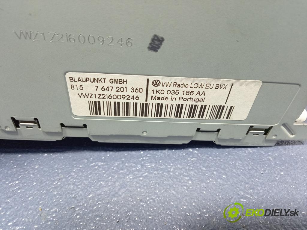 Volkswagen Golf 2009 Radio I Navigácia: 1K0035186AA