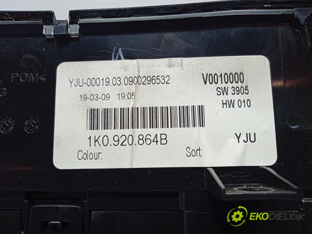 Volkswagen Golf 2009 prístrojovka/ budíky 1K0920864B