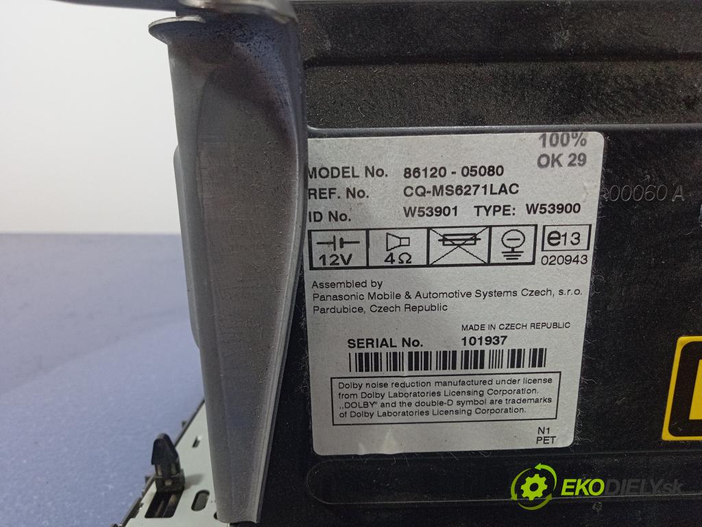 Toyota Avensis 2.0 sol 2004 Radio I Navigácia: 86120-05080