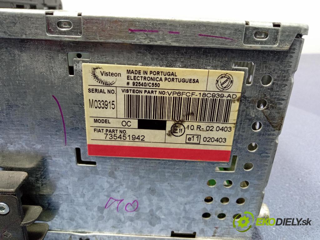 Fiat Bravo 2007 Radio I Navigácia: 735451942